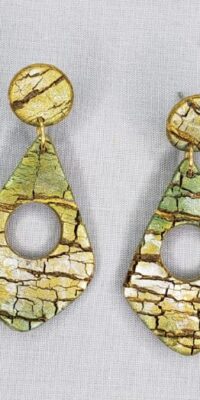 EMDM2-Metallic Crackle Earrings