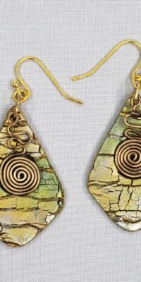 EMDM-Metallic Crackle Earrings