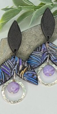PET2-Post/ Stud Petals With Silver Circles